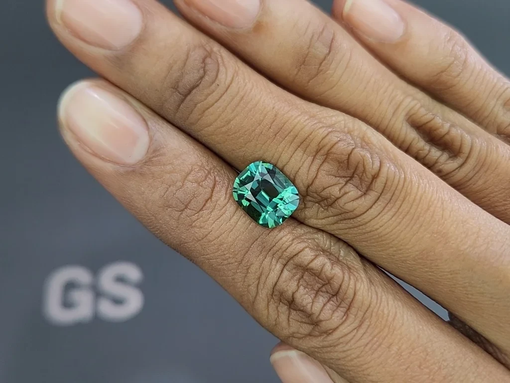 Vibrant Lagoon Tourmaline in cushion cut 3.01 carats, Afghanistan Image №2