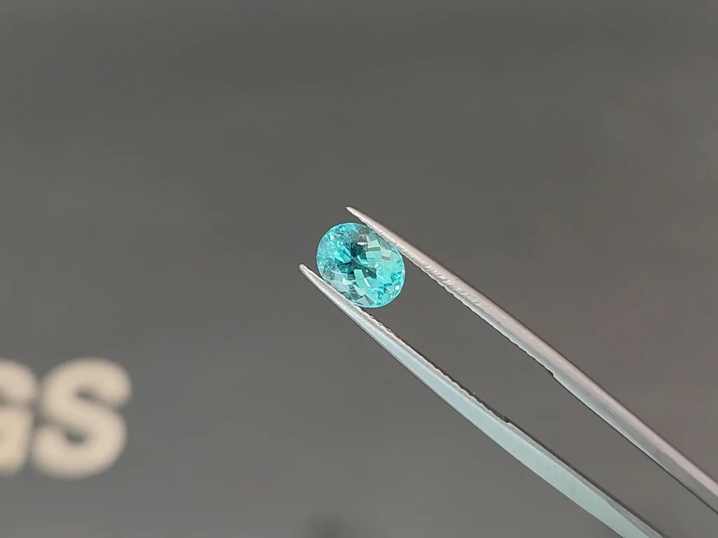 Neon blue Paraiba tourmaline oval cut 1.36 carats, Afghanistan Image №3