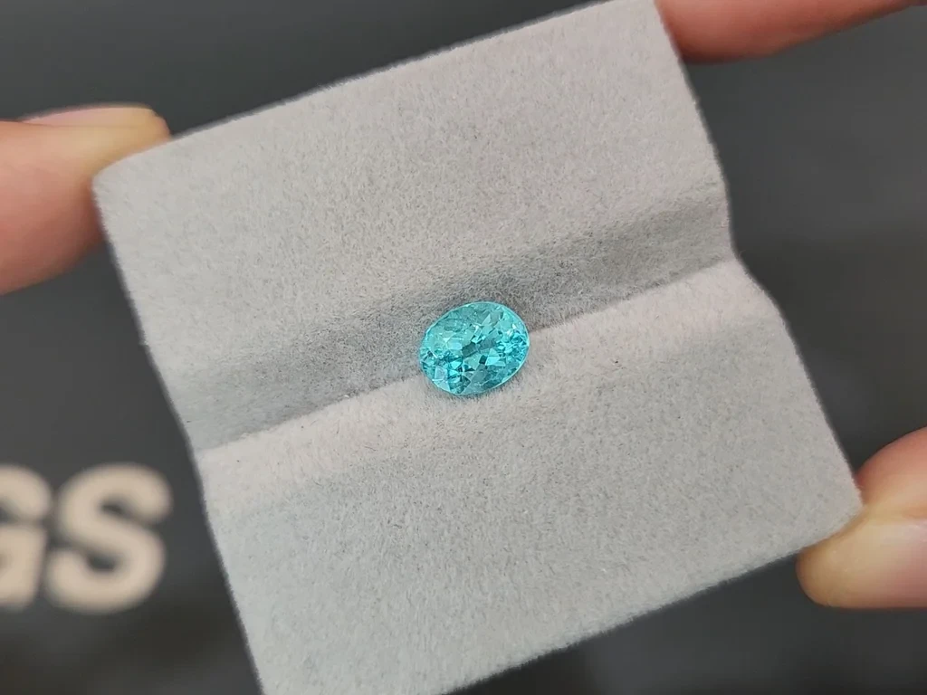 Neon blue Paraiba tourmaline oval cut 1.36 carats, Afghanistan Image №4