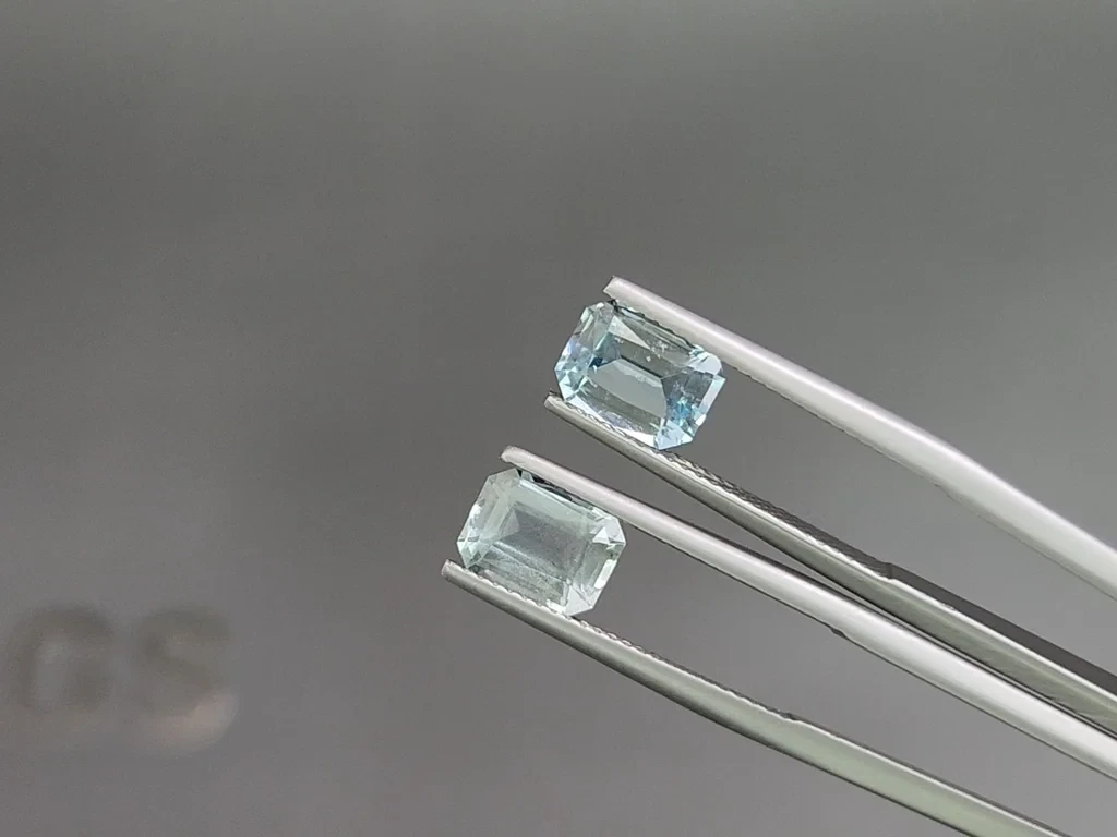 Set aquamarine octagon cut 4.48 carats, Madagascar Image №4