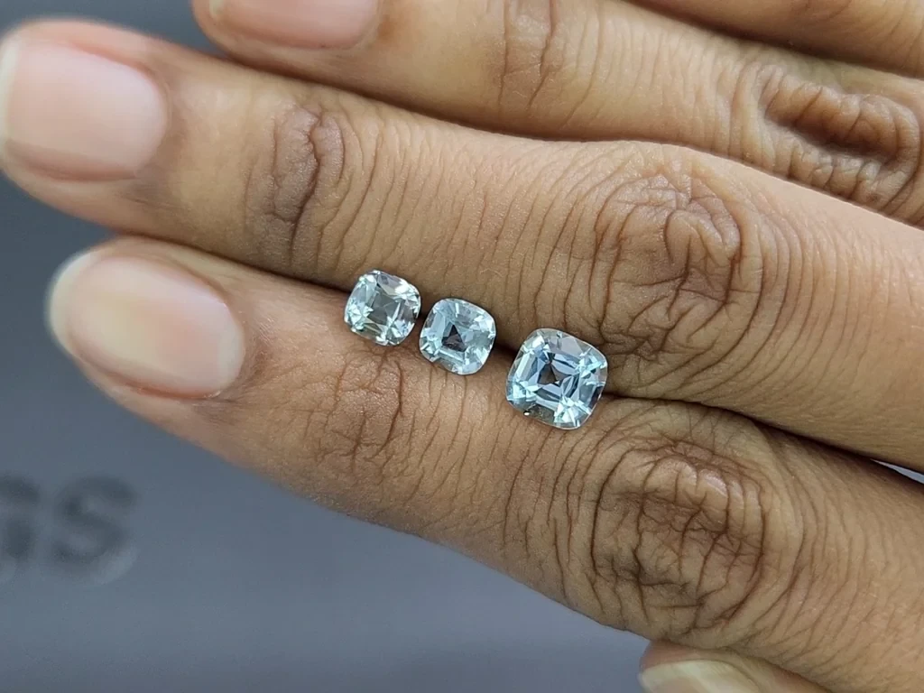 Set of aquamarines cushion cut 2.18 carats, Madagascar Image №2