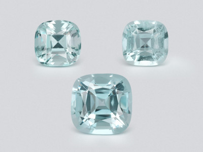 Set of aquamarines cushion cut 2.18 carats, Madagascar photo