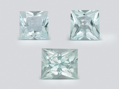 Set of aquamarine princess cut 1.48 carats, Madagascar photo