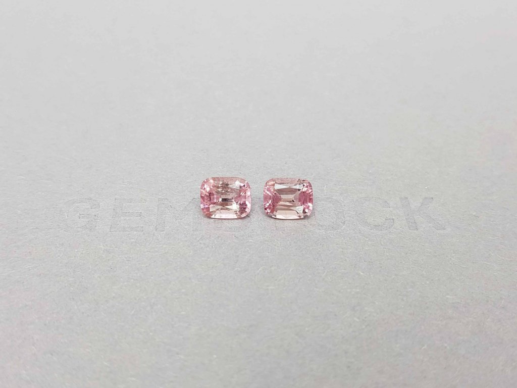 Pair ofpink tourmalines cushion cut  1.76 ct Image №1
