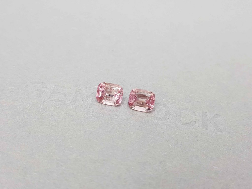 Pair ofpink tourmalines cushion cut  1.76 ct Image №3