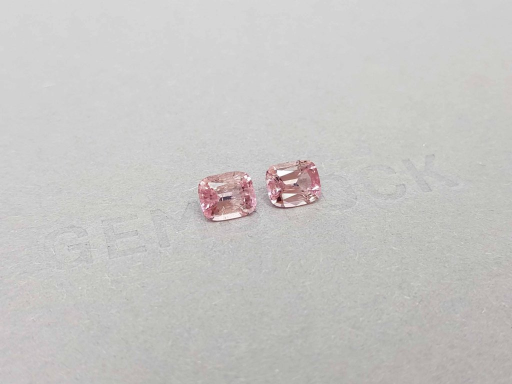 Pair ofpink tourmalines cushion cut  1.76 ct Image №2