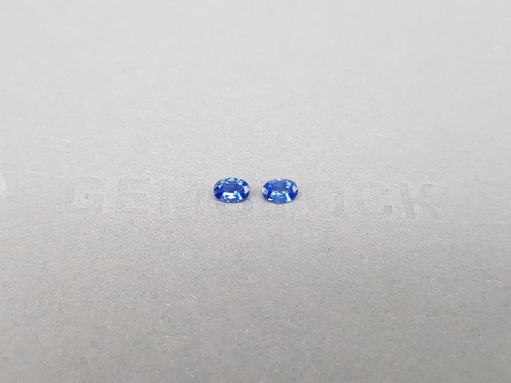 Pair of blue oval cut Cornflower sapphires 0.56 ct, Sri Lanka Image №1