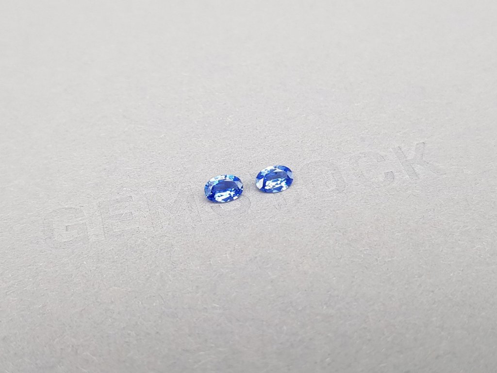 Pair of blue oval cut Cornflower sapphires 0.56 ct, Sri Lanka Image №2