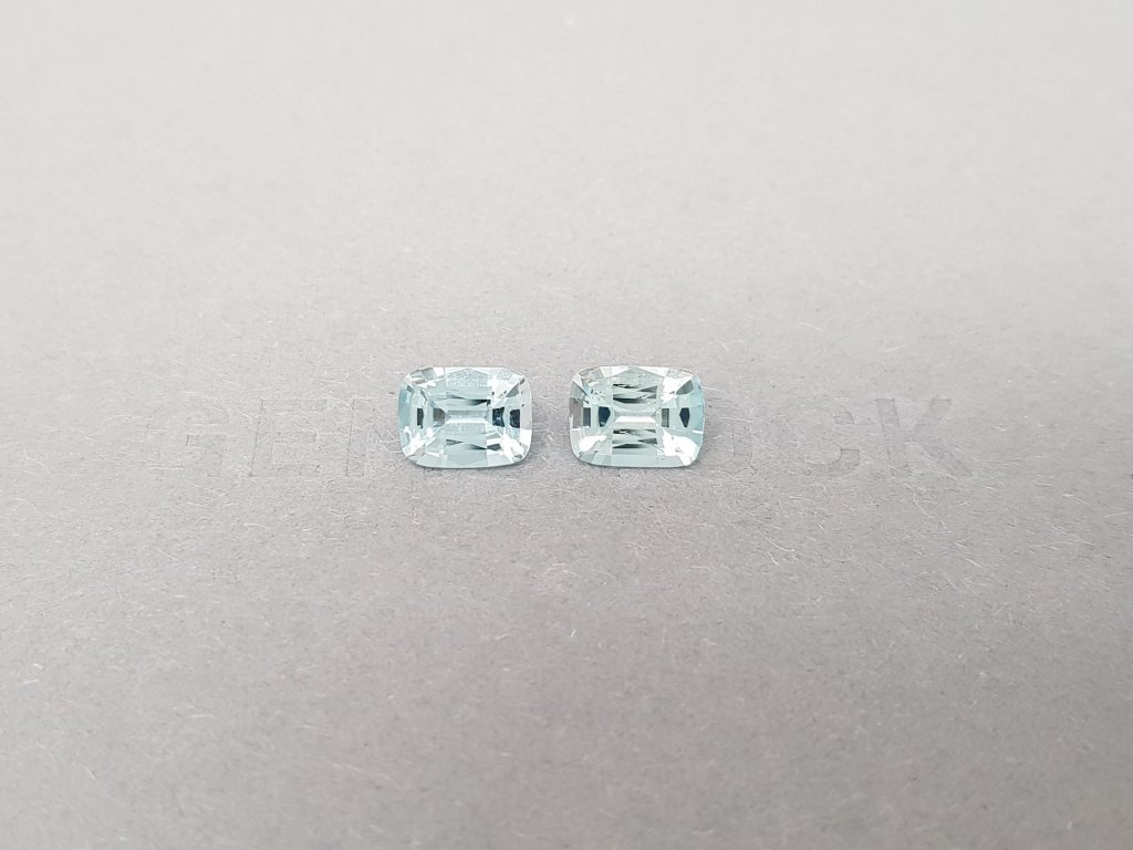 Pair of cushion cut aquamarines 2.49 ct, Madagascar Image №1