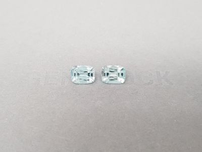 Pair of cushion cut aquamarines 2.49 ct, Madagascar photo