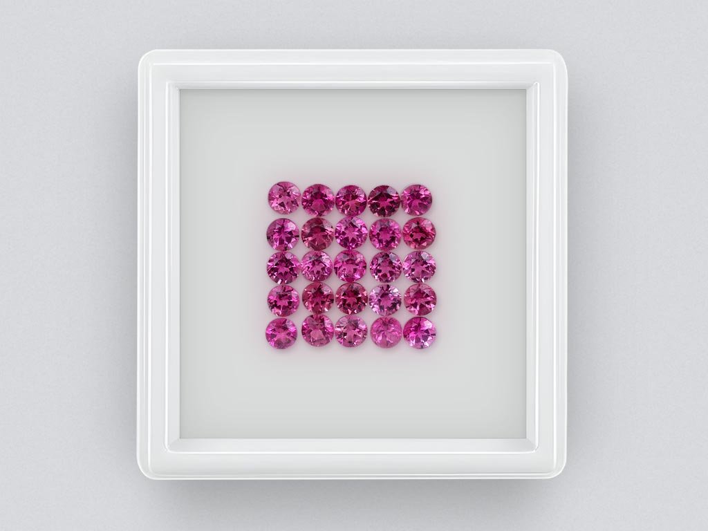 Lot of tourmalines (Intence Pink) round cut 2.81ct, Africa Image №1