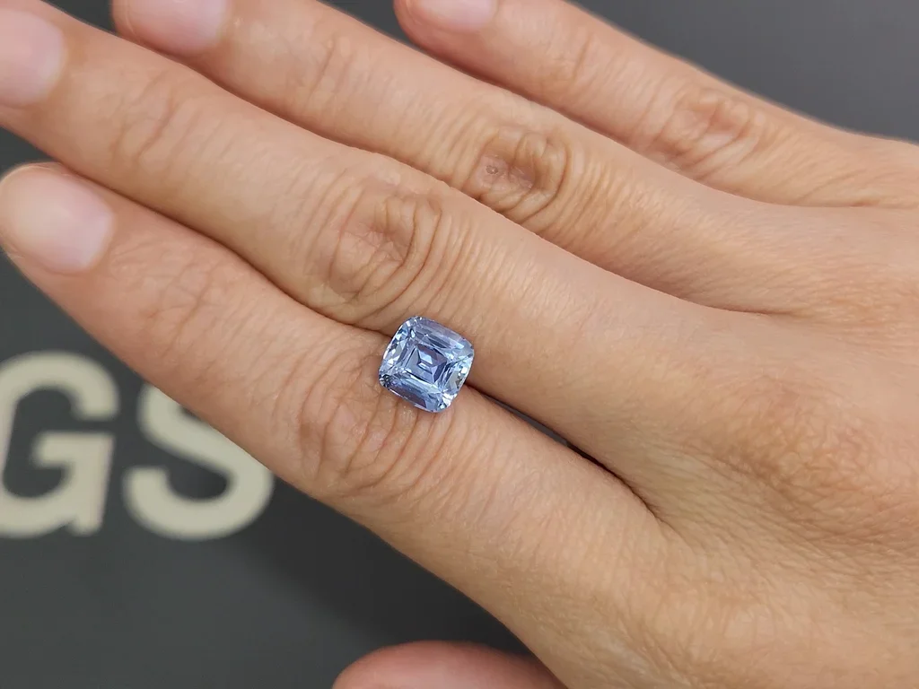 Unheated Pastel Blue sapphire in cushion cut 3.50 carats, Sri Lanka Image №2
