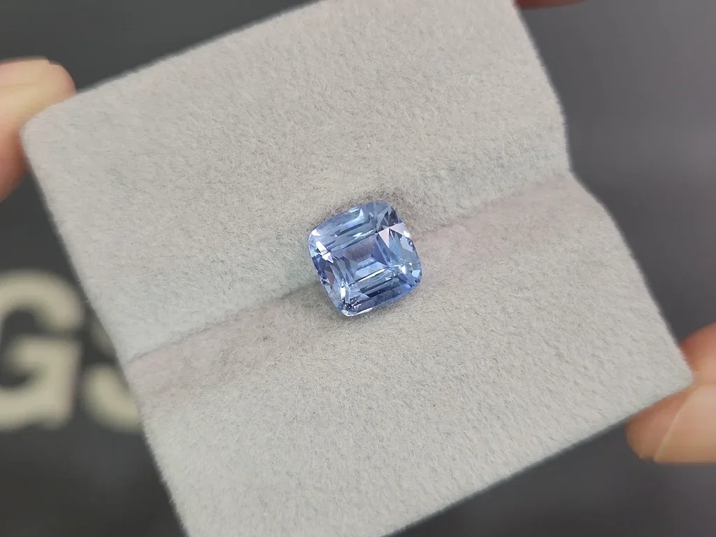Unheated Pastel Blue sapphire in cushion cut 3.50 carats, Sri Lanka Image №4