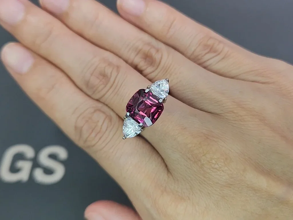 Purple garnet  cushion cut 4.95 carats, Africa Image №5