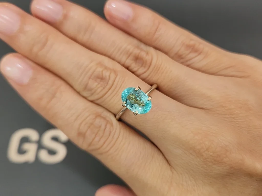 Neon blue Paraiba tourmaline oval cut 2.05 carats, Afghanistan Image №5