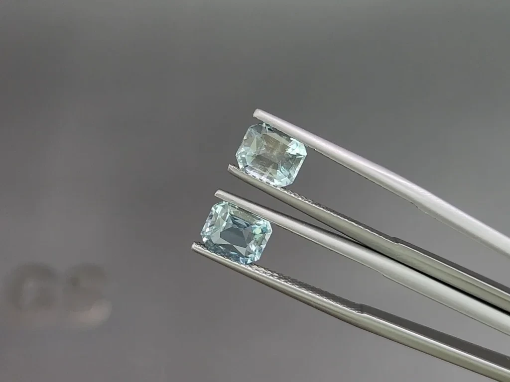 Set aquamarine octagon cut 3.87 carats, Madagascar Image №4