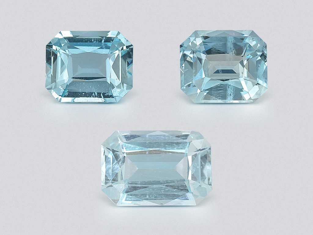 Set aquamarine octagon cut 3.87 carats, Madagascar Image №1