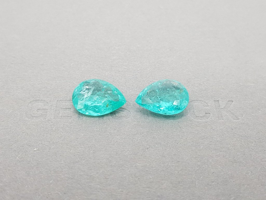 Pair of Paraiba pear cut tourmalines 6.74 ct, Mozambique Image №1