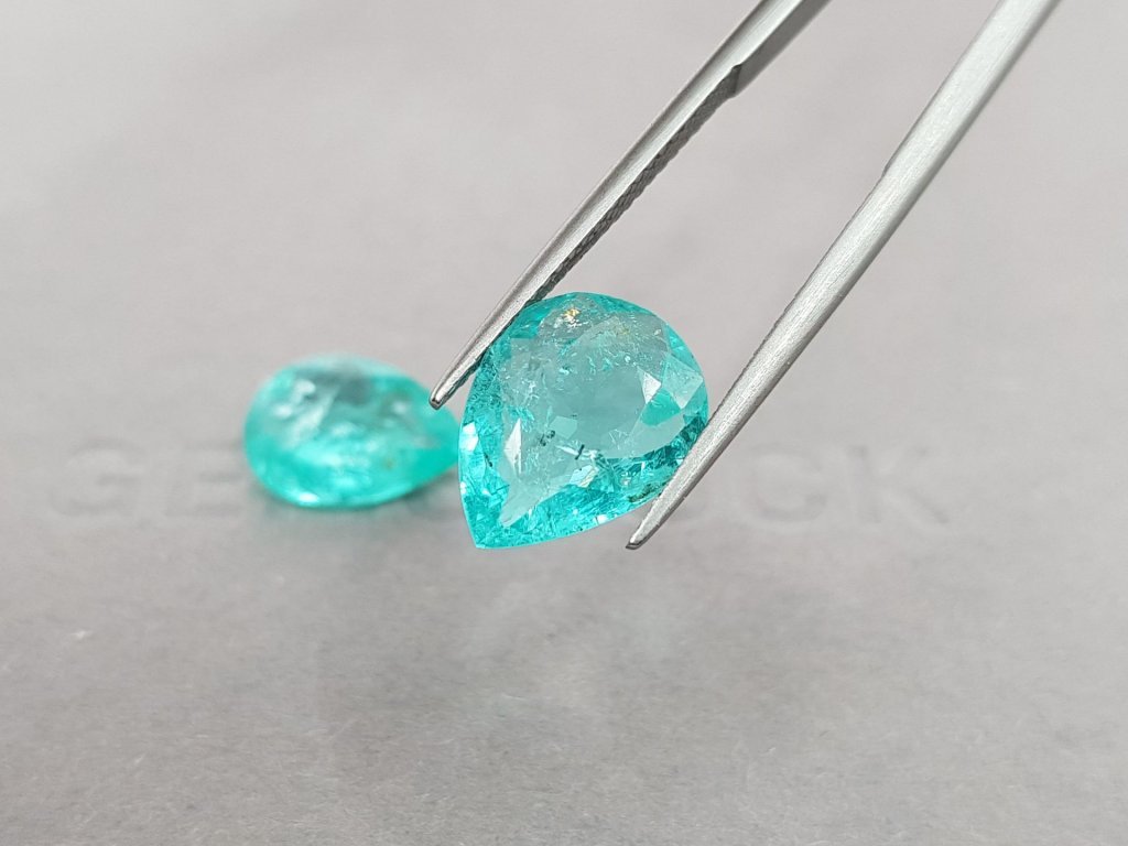 Pair of Paraiba pear cut tourmalines 6.74 ct, Mozambique Image №4