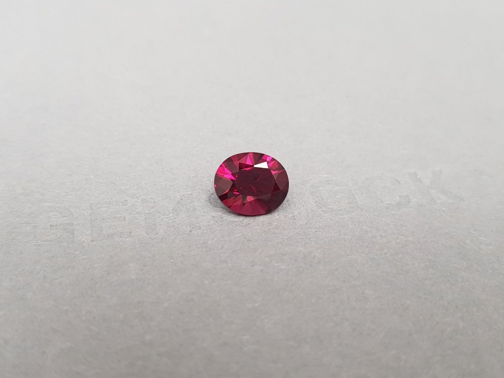 Oval cut vivid red rhodolite garnet 2.13 ct, Tanzania Image №3