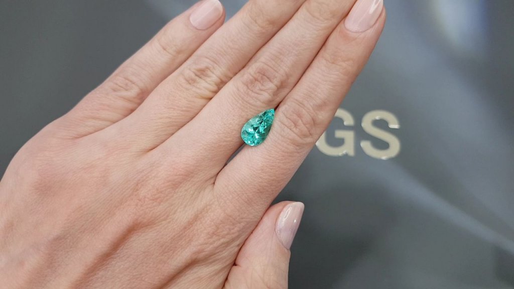 Mozambique Paraiba tourmaline in pear cut 3.60 carats Image №2