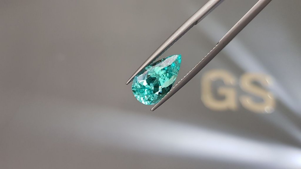 Mozambique Paraiba tourmaline in pear cut 3.60 carats Image №3