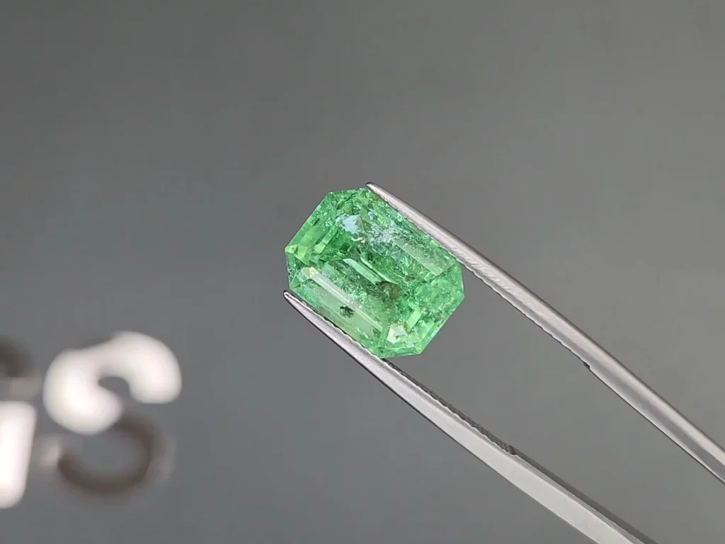 Octagon-cut neon green Paraiba tourmaline 7.58 carats, Mozambique Image №3