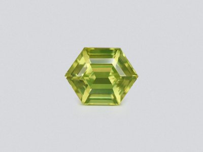 Unheated yellowish-green sapphire in hexagon cut  2.13 carats, Madagascar photo