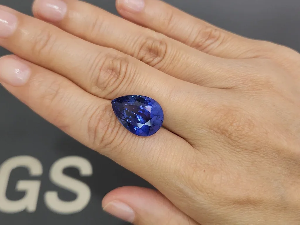 Cornflower Blue sapphire in pear cut 15.25 carats, Sri Lanka Image №2