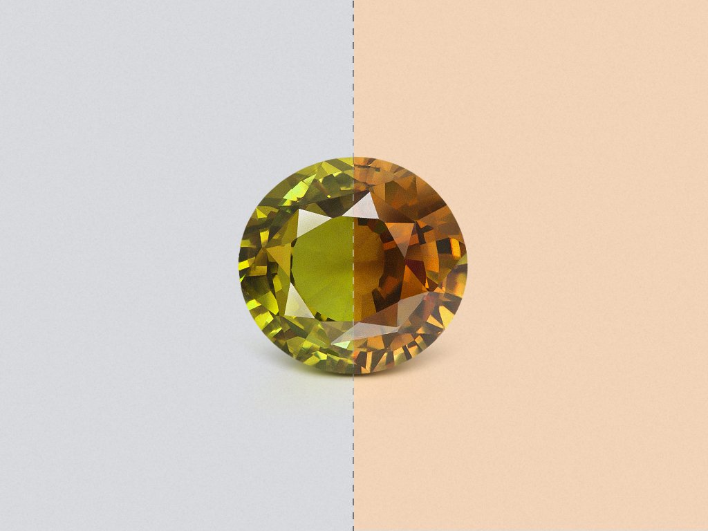 Large color change alexandrite in oval cut 14.24 carats, Sri Lanka Image №1