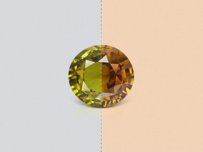 Large color change alexandrite in oval cut 14.24 carats, Sri Lanka photo