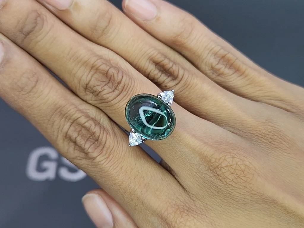 Tourmaline cabochon cut 9.99 carats Africa Image №5