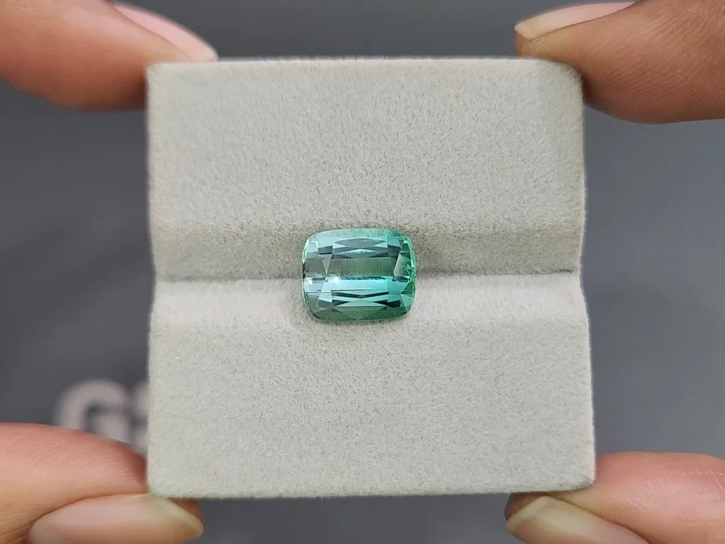 Vibrant Lagoon tourmaline in cushion cut 4.47 carats, Afghanistan Image №4