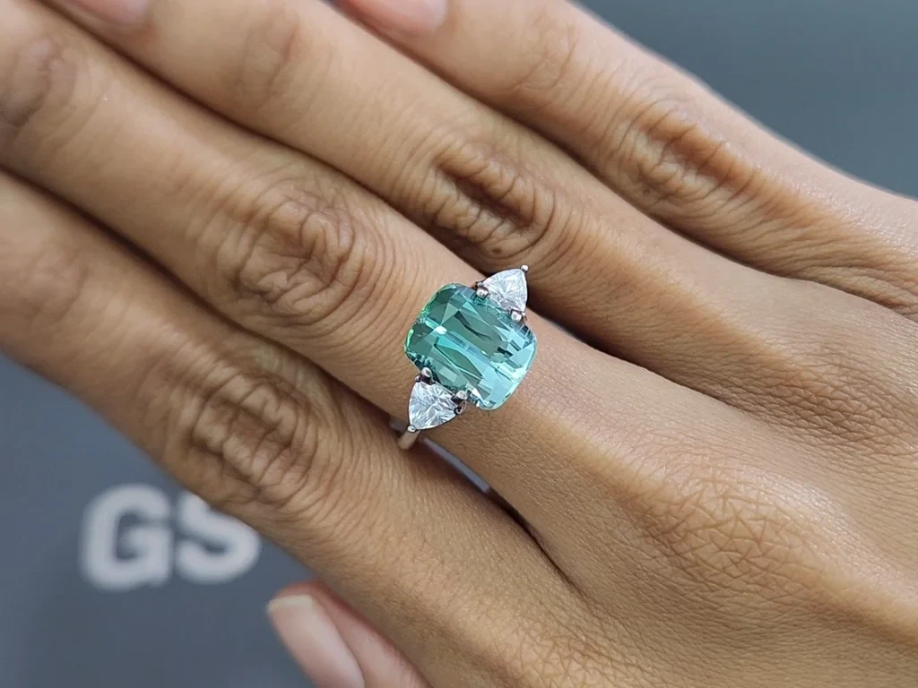 Vibrant Lagoon tourmaline in cushion cut 4.47 carats, Afghanistan Image №5