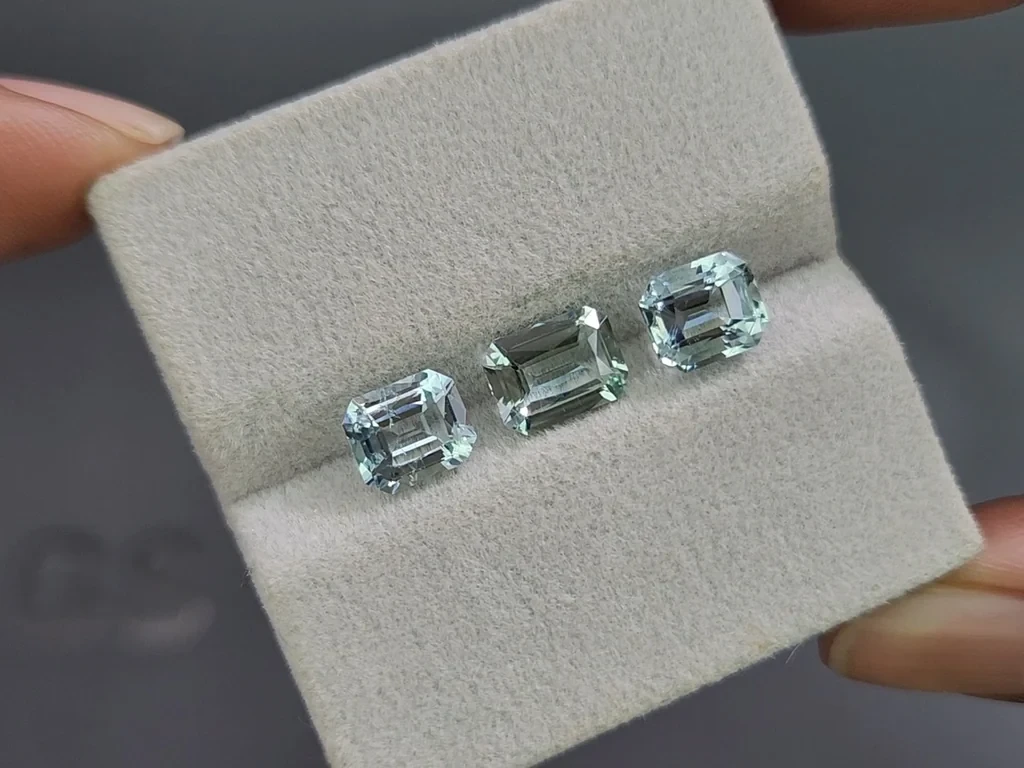 Set aquamarine octagon cut 3.81 carats, Madagascar Image №5