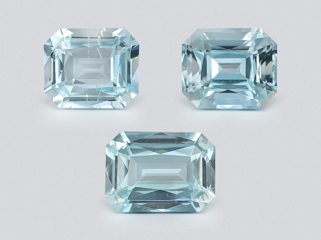 Set aquamarine octagon cut 3.81 carats, Madagascar Image №1