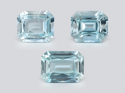 Set aquamarine octagon cut 3.81 carats, Madagascar photo