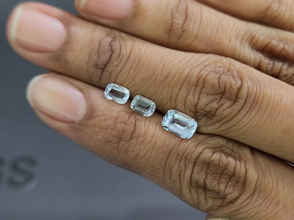 Set of aquamarines cushion cut 1.84 carats, Madagascar Image №2