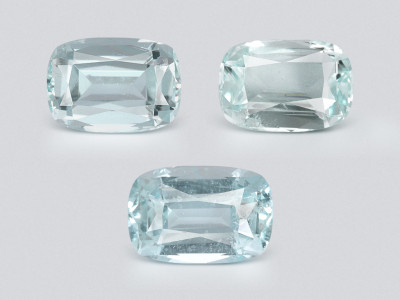 Set of aquamarines cushion cut 1.84 carats, Madagascar photo