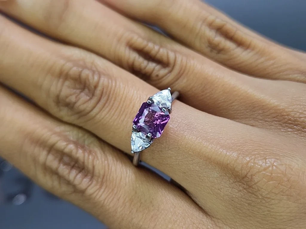 Unheated purple sapphire radiant cut 1,59 carats, Madagascar Image №5