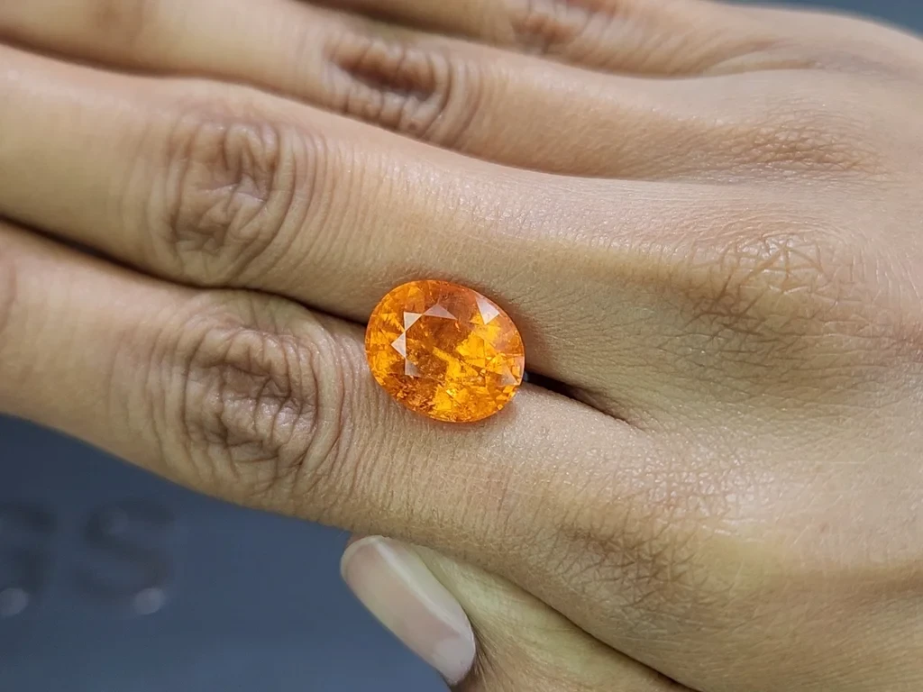 Spessartine garnet in rare Fanta color oval cut 10.51 carats,Tanzania Image №2