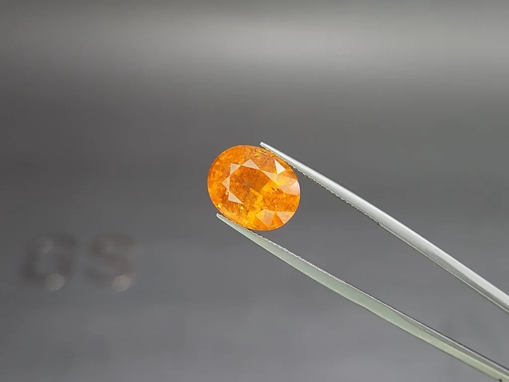 Spessartine garnet in rare Fanta color oval cut 10.51 carats,Tanzania Image №3