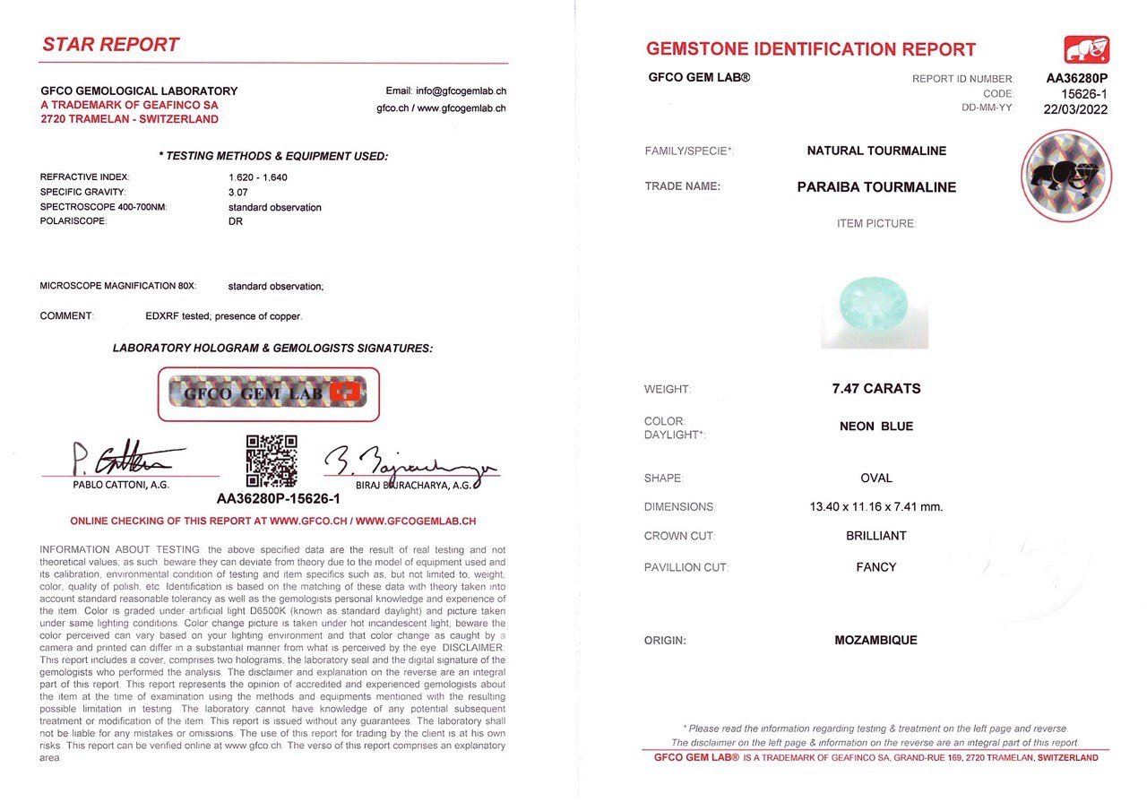 Paraiba oval cut 7.47 ct, Mozambique Image №5