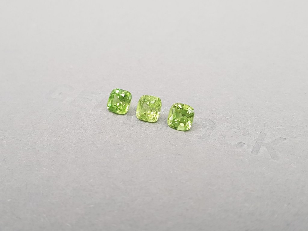 Set of green tsavorite garnets in cushion cut  2.21 ct Image №4