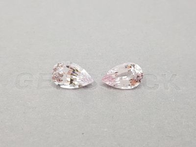 Pair of pear cut pink morganites 6.17 ct from Africa photo