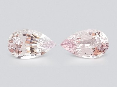 Pair of pear cut pink morganites 6.17 ct from Africa photo