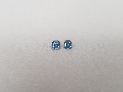 Pair of blue octagon cut spinels 0.89 ct, Burma photo