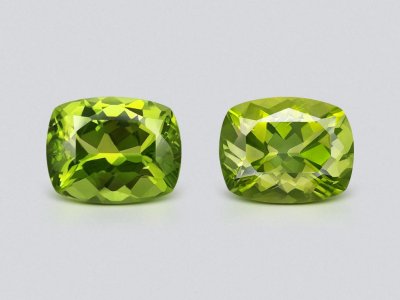 Pair of cushion cut peridots from Burma 6.84 carats  photo