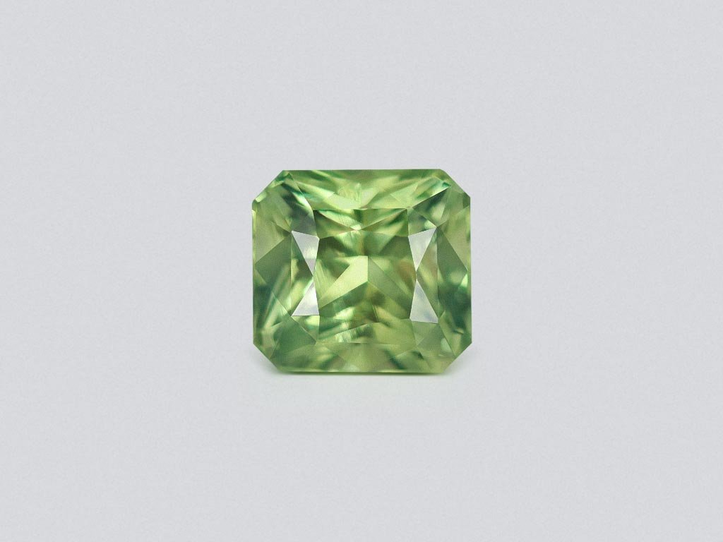 Unheated radiant cut green sapphire 4.06 carats, Madagascar Image №1