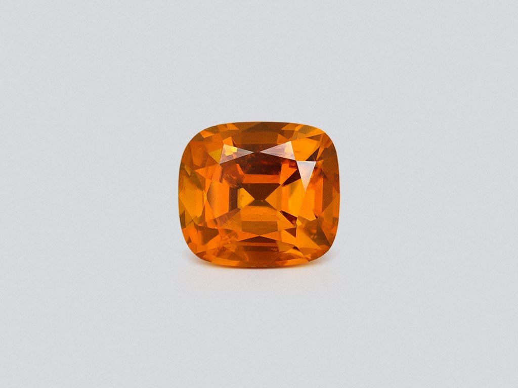 Vivid orange clinohumite in cushion cut 1.63 carats, Afghanistan Image №1